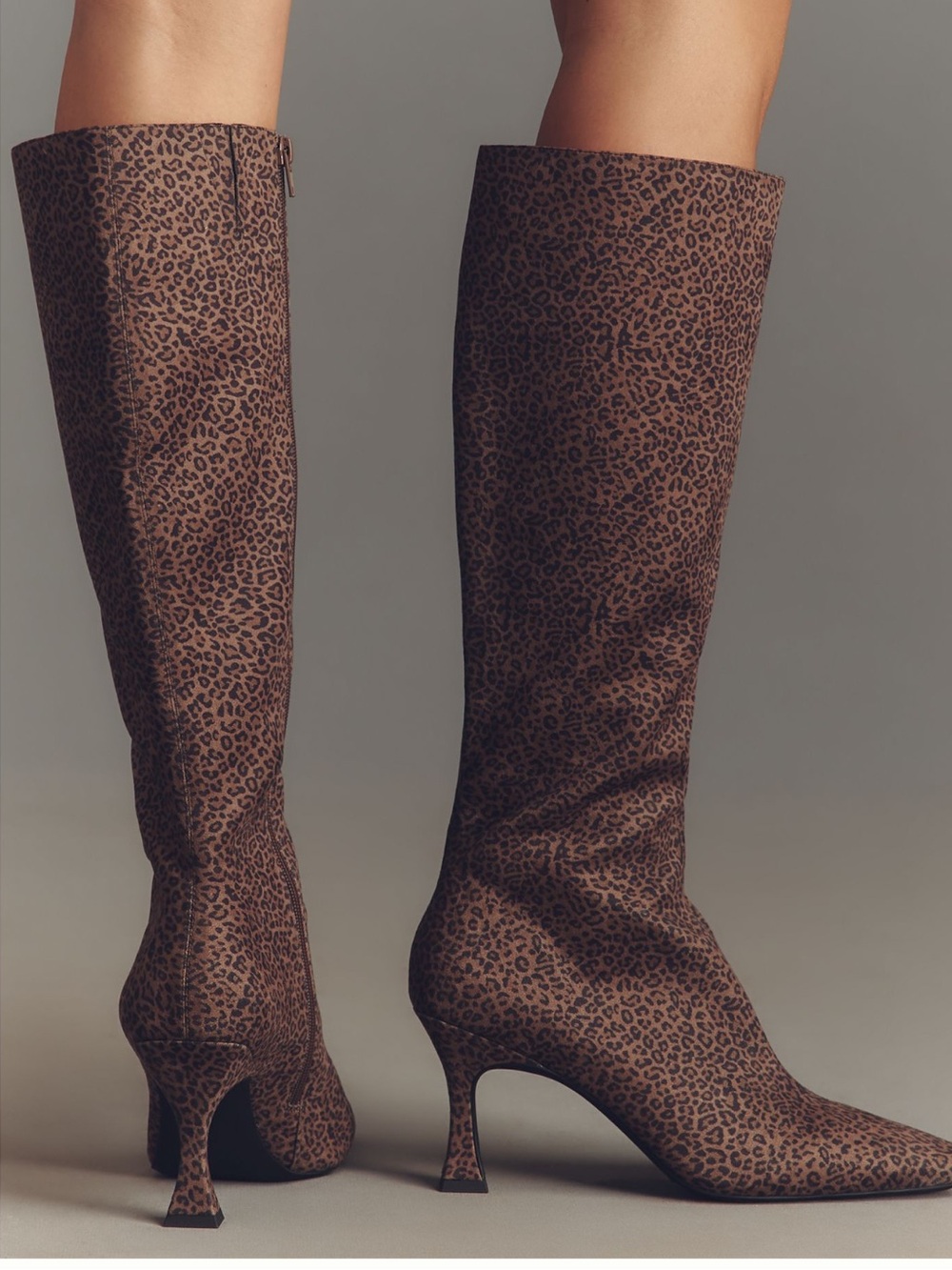 Jeffrey Campbell Checkmate Knee-High Boots New 7 Cheetah Print Anthropologie